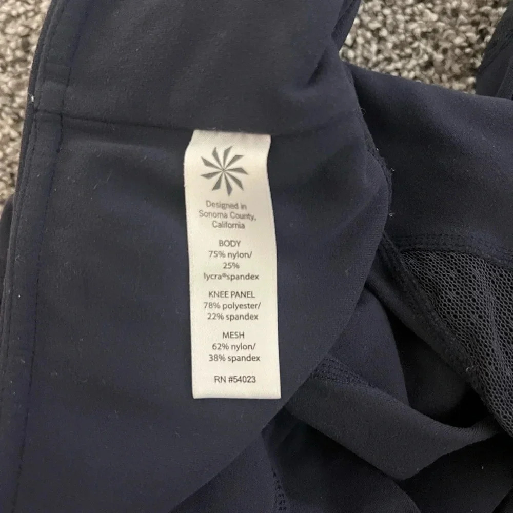 Athleta navy blue leggings size small mesh workout gym yoga Athleisure pants - Picture 3 of 5